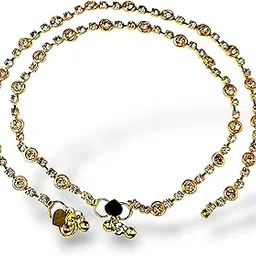br ornaments Gold Plated Heavy Chain Anklet | Pajeb With Golden Stone Studded Payal For Women and Girls (pack of 2)-picture-53
