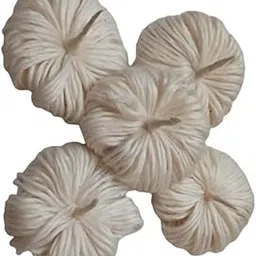 On Blow Cotton 365 Wicks | Flower Diya Batti for Pooja Aarti Off White | (Pack of 5) (Each Pack has 365 Cotton Puja Wicks)-image-25