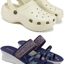 Premium Comfortable Regular Wear Women Clogs with Stylish Flats Fashion Sandal for Women's & Girls-Combo(2)-OO8-1947-7 Blue-5327-picture-23