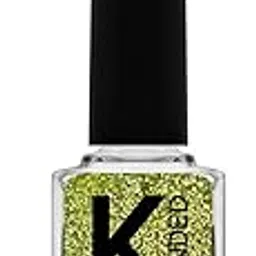 KINDED Nail Paint Long Lasting Lacquer Nail Art Nail Polish Enamel Nail Polish Glitter Topper Coat for Girls Women (9 ml, Glittery Finish, Shade 46 Glitz Kiwi Green)-image-12