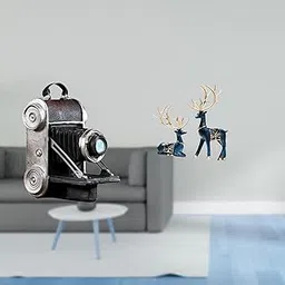 Resin Reindeer Camera Statue Model Ornament Unique Decorative Prop for Cabinets Friends Bar Family Living Room Office Home Decor Deer Figurines-picture-20