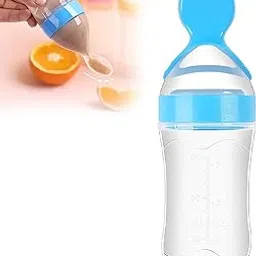glun GLUN® Silicone Baby Feeding Bottle for New Born, Collapsible Bottle with Squeeze Spoon Feeder for Milk, Cereal, and Fruit, BPA-Free Pack of 1-picture-20