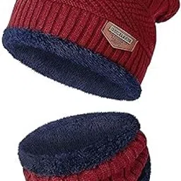 ilsha Winter Wear for Men and Women Winter Woolen Cap for Men Beanie Cap Winter Clothing Set for Women & Men. Scarf for Men and Women Neck Warmer Winter Clothes.-picture-11