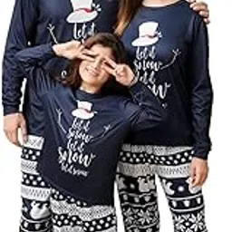 onancehim Matching Christmas Pajamas Set for Family, Funny Holiday Cute Let It Snow Print Tops and Plaid Pants Xmas Sleepwear Pjs Set, Men, Large-picture-49
