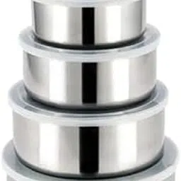 Gladnes 5-Piece Stainless Steel Mixing Bowls with Airtight Lids – Durable, Stackable, Multi-Size Set for Food Prep, Baking & Storage (Silver)-picture-27