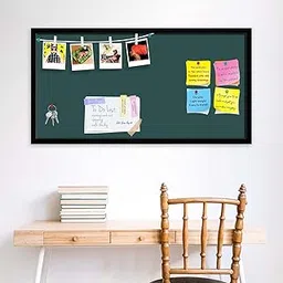 ArtzFolio Greys Family Dark Slate Gray Colour | Bulletin Board Notice Pin Board | Vision Soft Board Combo with Thumb Push Pins & Sticky Notes | Black Frame | 36 x 18 inch (91 x 46 cms)-image-16
