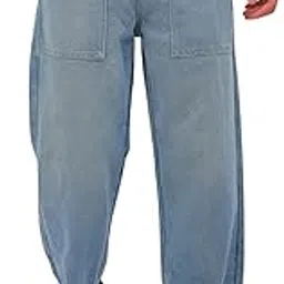 the indian garage co Men Relaxed Fit Solid Mid-Rise Denim Joggers-picture-45