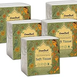 GramBask HARD Tissue Paper- 1 Ply Eco-Friendly Tissue Paper- Bag of 5 Packs (80 Sheets Per Pack)-picture-35