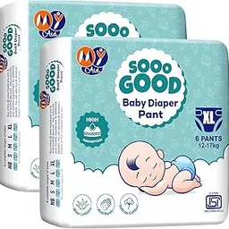 MyAid SOOO GOOD Baby Diaper Pants With Aloe Lotion & Wetness Indicator | Soft & Comfortable | Fast Absorption, Rash-Free, Leak-Proof, X-Large Size (XL) 12-17kg, 12 Count, Pack of 2-picture-41