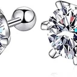 snowflake global GRA Certified 925 Sterling Silver Stud Moissanite Stud Earrings, 1-2ct DF Color Brilliant Round Cut Moissanite Earrings 925 Sterling Screw Back for Women & Men-picture-20