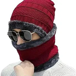 tex homz Winter Knit Beanie Woolen Cap Hat and Neck Warmer Scarf Set for Men & Women (2 Piece)-picture-27