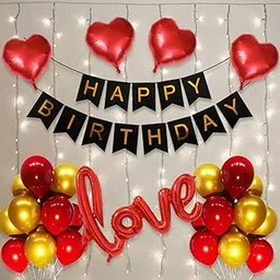 Party Propz Birthday Decoration Items for Wife - 38 Pcs, Birthday Decoration Items For Couples | Happy Birthday Decoration For Men, Women | Love Birthday Decoration Kit | Birthday Decorations-image-38