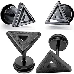 Earrings men boyfriend girls women gents ear studs for men Stainless Steel Piercing Clip on Screw Bali Pierced Hoop Stud Huggie Magnetic earrings for boys silver black gold blue boys earrings-image-55