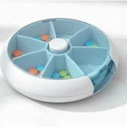 Generic Round Rotating Pill Box, 7-Day Medicine Organizer, Portable Spinning Dispenser with Compartments-picture-51