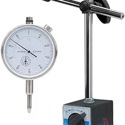 Mass Pro Dial Indicator Gauge 0-10mm/0.01mm High Accuracy Dial Indicator Micrometer Precise Concentricity Measurement Instrument Tools with Flexible Magnetic Stand Table Scale Indicators Tools-image-7