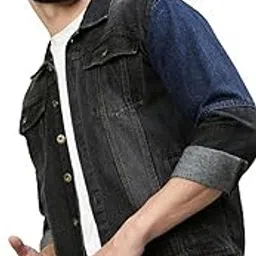 voxati Mens Dual Color Washed Denim Jacket-picture-12