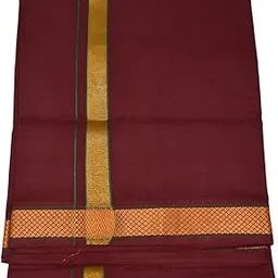 sharvesh Men Cotton Solid Colour diamond Ethnic Wear Zari Vesti/2 mtr Size Dhoties-picture-16