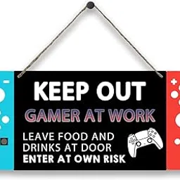 Gaming Zone Wood Sign Plaque, Vintage Gamepad Shaped Wooden Hanging Sign Decor for Arcade Room Game Room Playroom Party Gift for Boy-picture-13