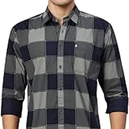 majestic man Stylish Slim Fit Cotton Spread Collar Checked Casual Shirt-picture-45