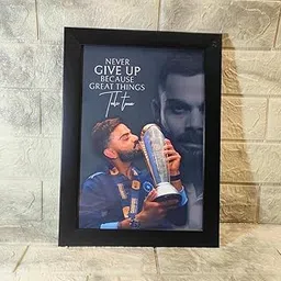 RCB IPL winning Kohli Photo Frame for Wall Decor, Black, 20 x 30 cm, Kohli celebration frame (7)-picture-11