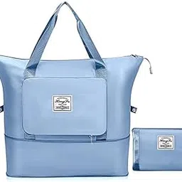 viva smart Foldable Travel Duffel Bag, Large Capacity Folding Travel Bag, Travel Lightweight Waterproof Carry Luggage Bag (40 x 23 x 45cm (Pastel Blue)-picture-38