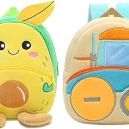 blue tree Cute Boy's and Girl's Plush Bag Medium Quality Full Embroidery Designs Mini Travel Backpack Mango (Mango-Forklift Truck)-picture-32
