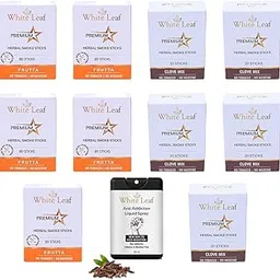 White Leaf Herbals Frutta & Clove Flavour Cigarette, Tobacco and Nicotine Free Herbal Smoke Sticks Pack Of 10 (200 Sticks With 20ML Shot)-picture-35