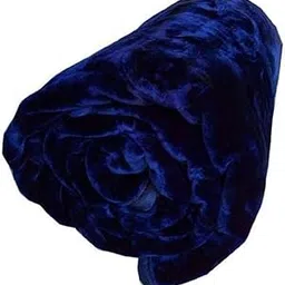 CHANGERS Embossed Blankets,Quilt,duvets,dohar Solid Colour Ultra Soft Floral Double Bed Heavy Mink Winter Blanket (Blue)-picture-30