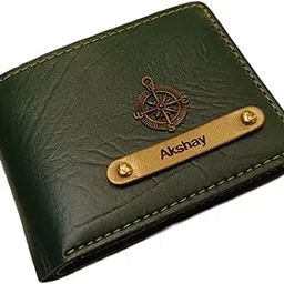 shop for u ShopForU Personalized Wallet for Men | Custom Name Leather Wallet with Charm | Stylish Men’s Wallet Gift for Husband, Brother, Boyfriend | Birthday, Anniversary, Rakhi, Unique Gifts for Man (Green)-picture-17