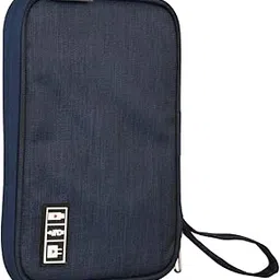 COSMUS Gadget Organizer Case Portable Zippered Pouch for All Small Gadgets USB Cables Navy Blue-picture-15