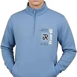 parcel yard Men’s Cotton Blend Half Zip Sweatshirt Full Sleeve Front Zip Sweatshirt for Men-picture-11
