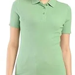 Women's Solid Slim Fit Polo T-Shirt-image-52