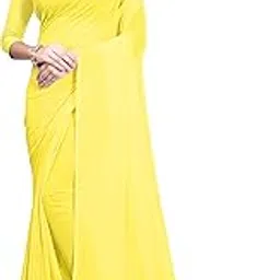 rk fashions RK Fashions8 | Women's Pure Georgette Saree with Blouse Piece | Soft, Lightweight, Plain Saree for Casual, Office | Set of 1|-picture-14