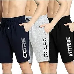 West Gate Clothing Plus Sizes Men's Cotton Knee Length Shorts | Casual and Night Wear Mens Shorts Pack of 3-picture-53