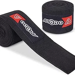 APRODO Boxing Hand Wraps Perfect Spandex Elastic Stretch for Men & Women (Black, (180") 4.50m)-picture-30