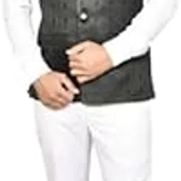 Men's Formal Nehru Waistcoat, Blue, Button Front, Sleeveless-picture-27