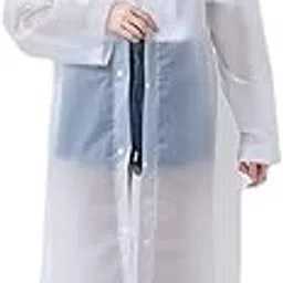 Girl's & Women's Solid Waterproof Hooded Long Ponchu Raincoat with Carry bag-image-5