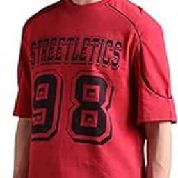 hubberholme Men Cotton Printed Oversized Fit Round Neck Half Sleeves Tshirts-picture-5