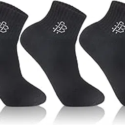 Men Cushioned Black Ankle-Length Joggers Sports Socks || Ankle length sports socks foe mens || Men's Low Cut Socks || Men's Socks- Pack of 3-image-54