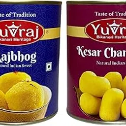 Yuvraj Rajbhog and Kesar Cham Cham Sweets Combo 1 kg x 2 tin Pack-picture-51