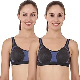 floret Women's Sports Non Padded & Non-Wired Full Coverage Bra Pack of 2-picture-13