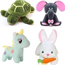 odinbirds Pack Of 4 Animals Elephant,Rabbit & Unicorn Tortoise Soft Toy Kids (Baby) For Playing (28Cm)-picture-26