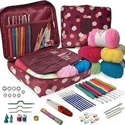 BLESSORA - Crochet Kit for Beginners Adults 59 Pcs All-in-One Crochet Kit, Premium Crochet Hook Set, Starter Yarn & DIY Crochet Supplies for Learning & Crafting.-picture-15