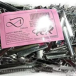 Delicate 50 Pieces 4.5 Cm SIVER COLOUR Long Flat Alloy Steel Metal Single Prong Alligator DIY Bow Hair Clips-picture-50