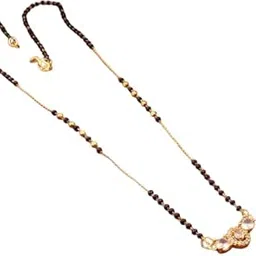 Micro Gold Plated AD Stone Mangalsutra Chain for women stylish – 18 Inch S-Hook Clasp image 1