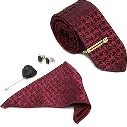 louis stitch Mens Rosewood Italian Silk Necktie Set Incl Pocket Square Cufflinks Golden Tiepin Brooch American Style Formal Tie Gift Set for Men (TERWGP)-picture-68