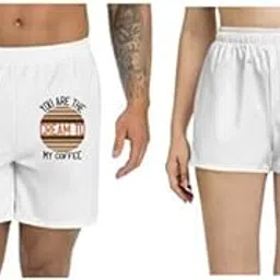 Men and Women Printed Regular fit Casual Polyester Couple White Shorts (ZPOD-0007873-set-L_ms)-picture-54