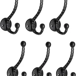 (RES)Metal Wall Hook Hanging Plant Bracket | Decorative Straight Plant Hanger for Pots Bird Feeders, Planters, Lanterns Cotton Wind Chimes Indoor and Outdoor Hanger (Pack Of 6, Simple Hook Black)-image-23