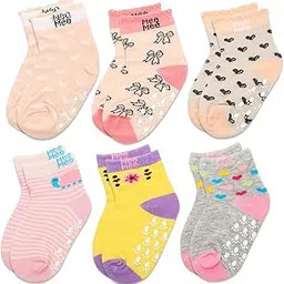 Mee Mee Cotton socks for baby | Anit - Skid, Soft, Colourful Prints For 12-24 Months (Pack of 6)-picture-12