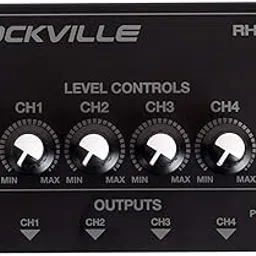 Rockville RHPA4 4 Channel Professional Headphone Amplifier Stereo or Mono Amp, Black-picture-22